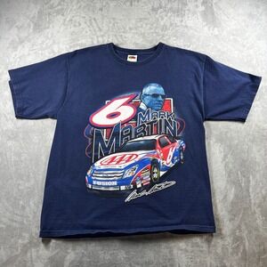 VTG NASCAR Mark Martin 6 Roush Racing Ford T Shirt Mens Large AAA